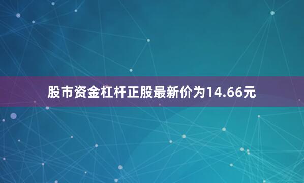 股市资金杠杆正股最新价为14.66元